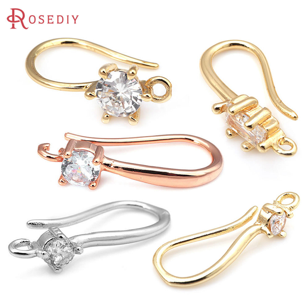 Jewelry Making Earrings - 18K Gold Color Brass with Zircon