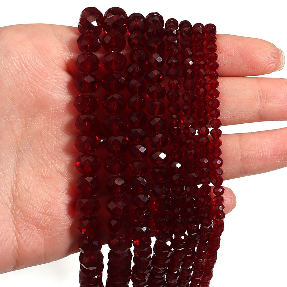 Crystal Bead Mix - 1strand/lot Pomegranate Red Faceted Crystal Beads