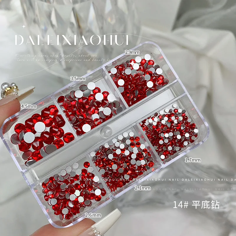 Crystal Bead Mix - Mixed Color Flatback Round Rhinestones Kit,