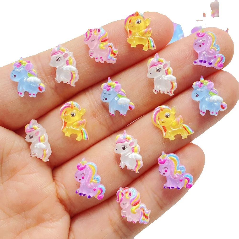 Jewelry Making Factory - 50Pcs Cute Resin Little Unicorn Pony
