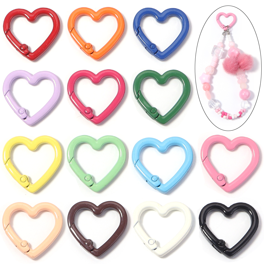 Jewelry Making Name - 5pcs Alloy Heart Spring Clasps Snap