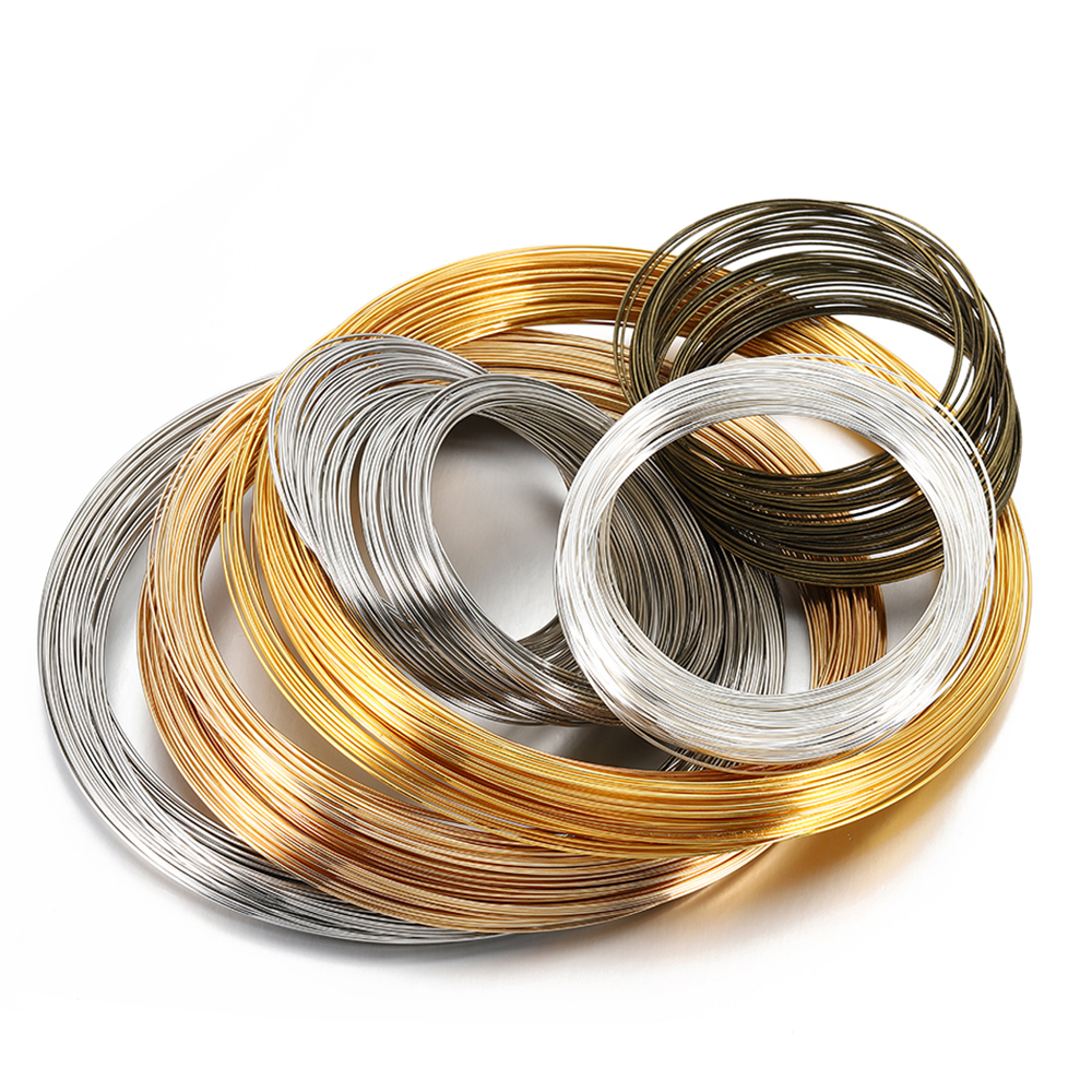 Memory Wire Bracelet - 100 Loops Gold Steel Color Memory