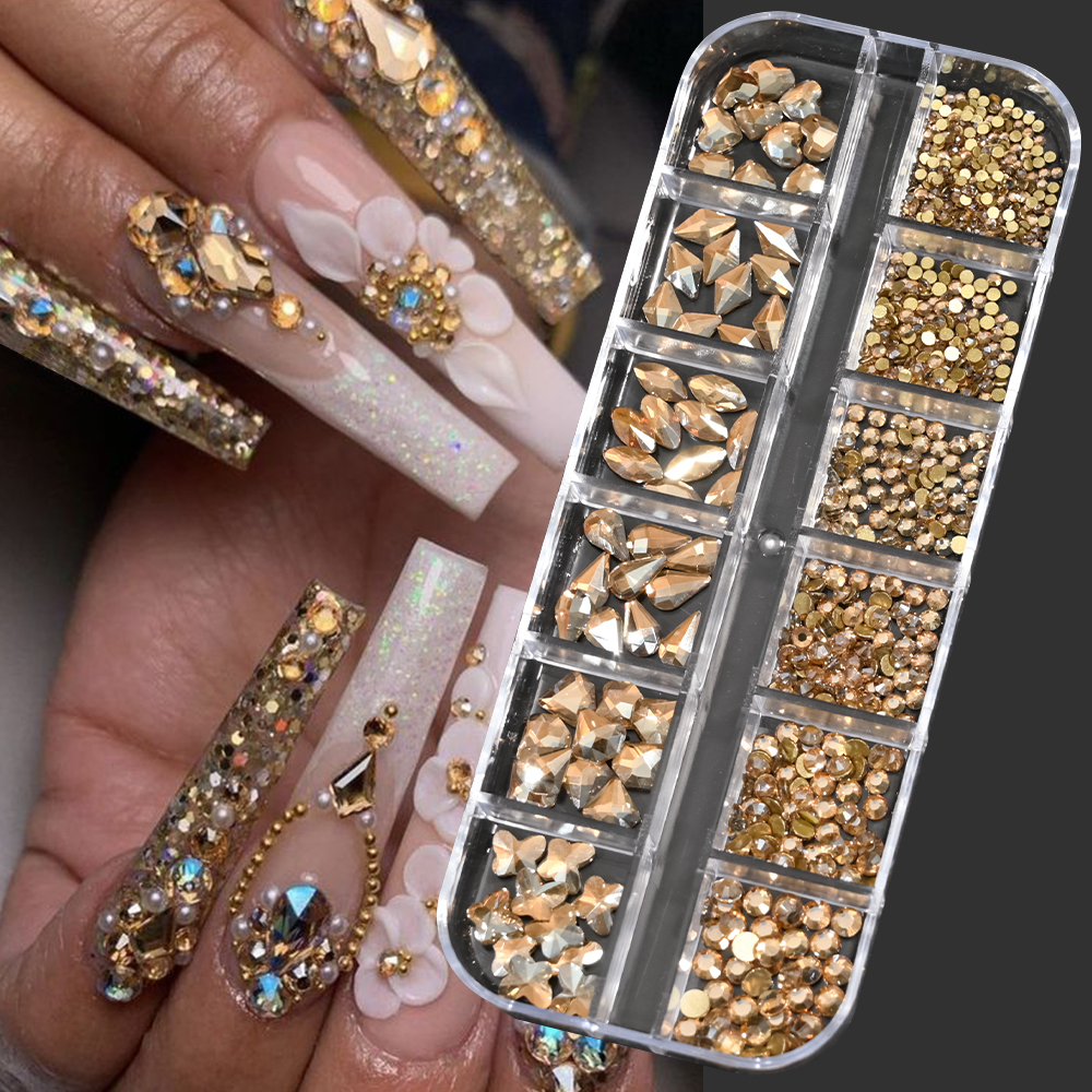 12Grids Nail Art Flatback Blac – Crystal Bead Mix Bewertung und Preis