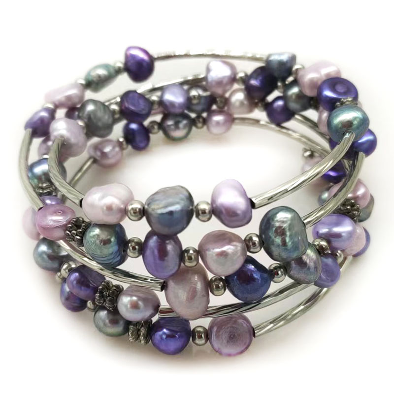 33 inches 7-8mm Purple Natural – Memory Wire Bracelet Bewertung und Preis