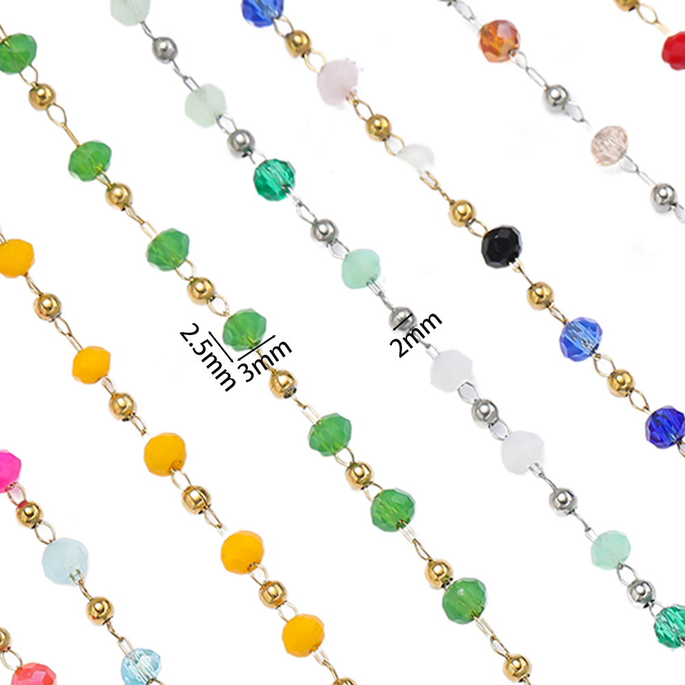 1Meter Stainless Steel Chains  – Crystal Bead Mix Bewertung und Preis