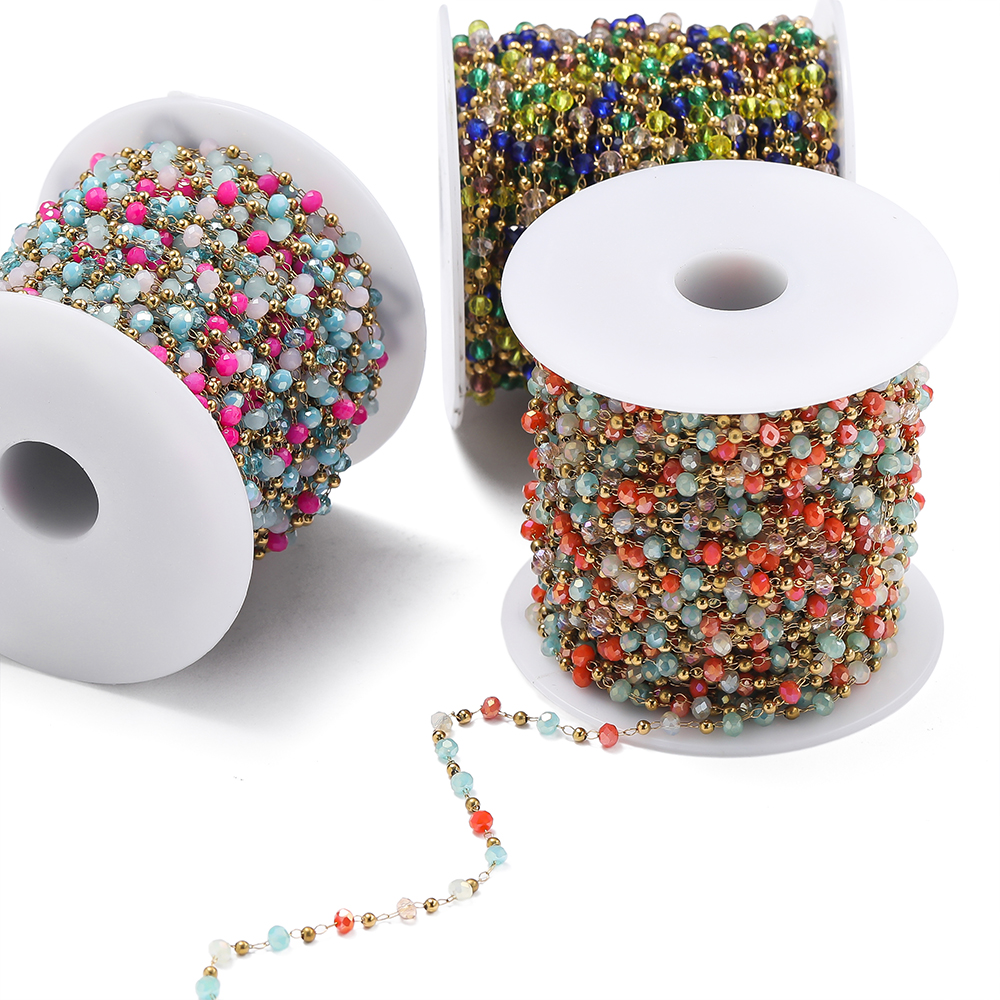 1Meter Stainless Steel Chains  – Crystal Bead Mix Bewertung und Preis