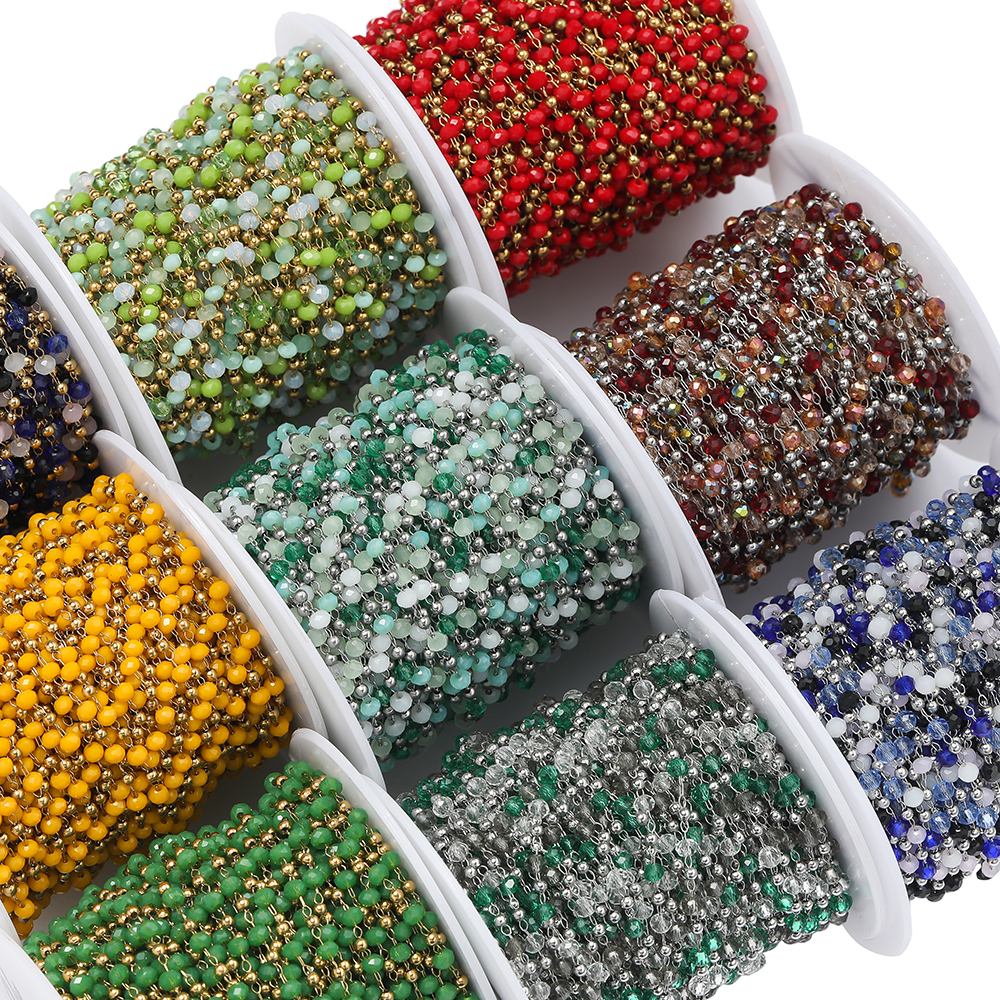 1Meter Stainless Steel Chains  – Crystal Bead Mix Bewertung und Preis