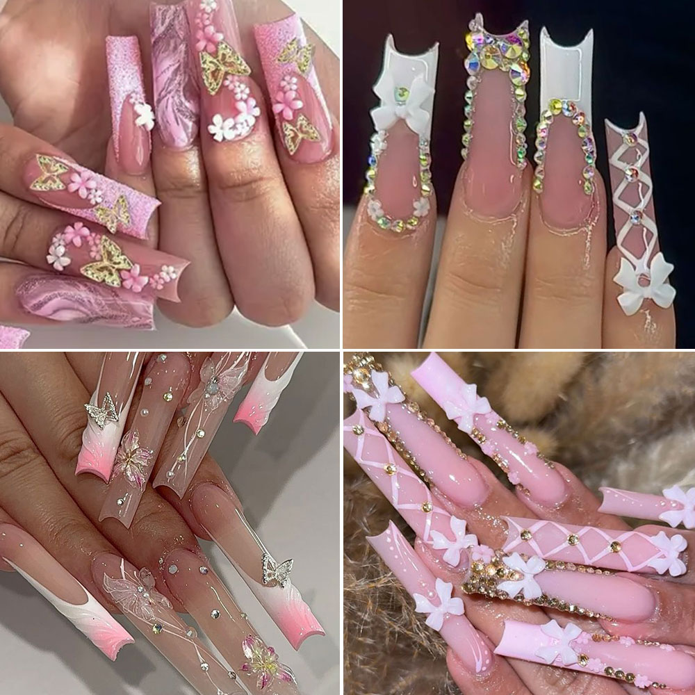 12Grid Pink White Bow Nail Art – Crystal Bead Mix Bewertung und Preis