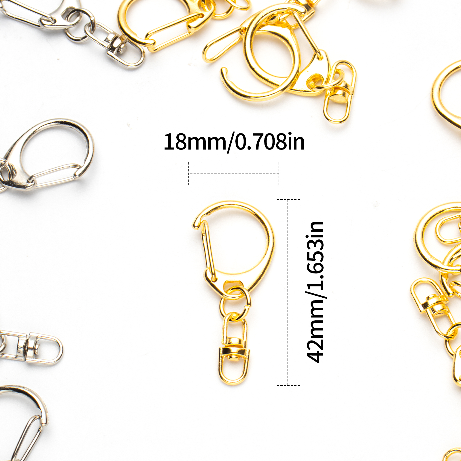 5pcs D Snap Hook Keychain Ring – Jewelry Making A Ring Bewertung und Preis