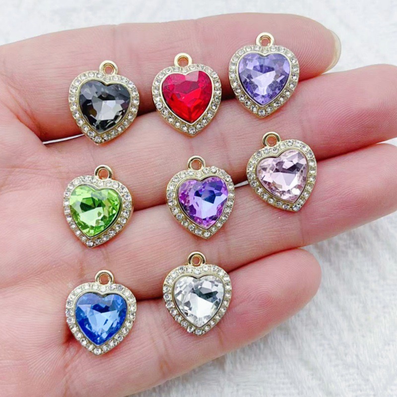10pcs heart-shaped inlaid colo – Jewelry Making Factory Bewertung und Preis