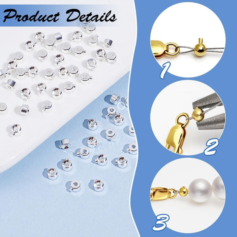 60PCS Brass Crimp Beads 925 St – Jewelry Making Silver Bewertung und Preis