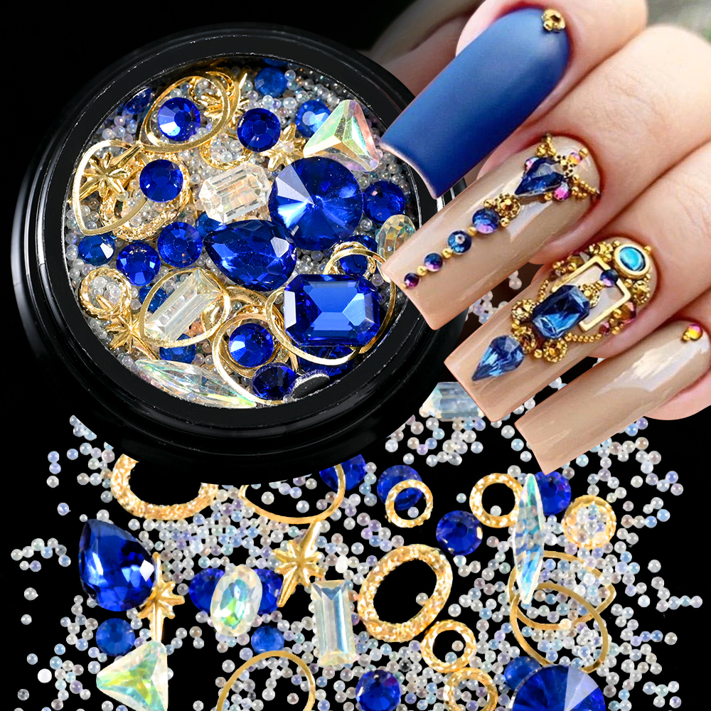 1 Box 3D Nail Rhinestones Seri – Crystal Bead Mix Bewertung und Preis