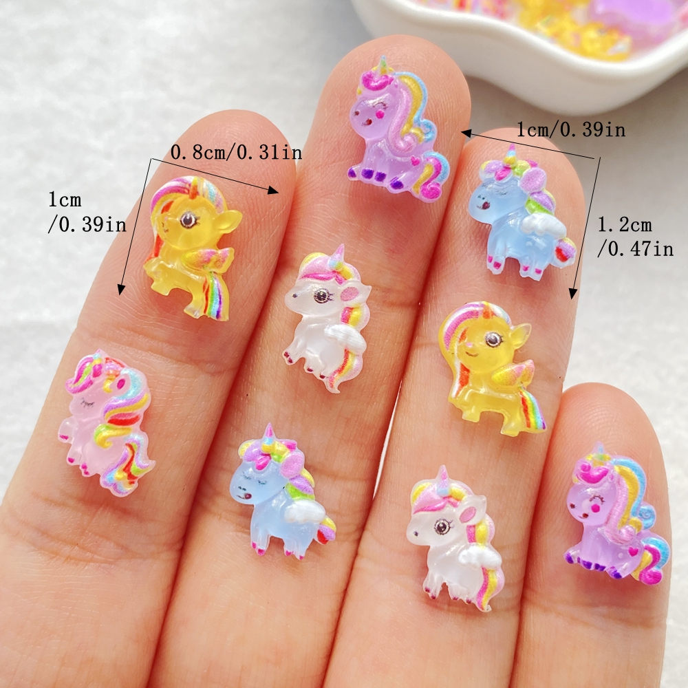 50Pcs Cute Resin Little Unicor – Jewelry Making Factory Bewertung und Preis