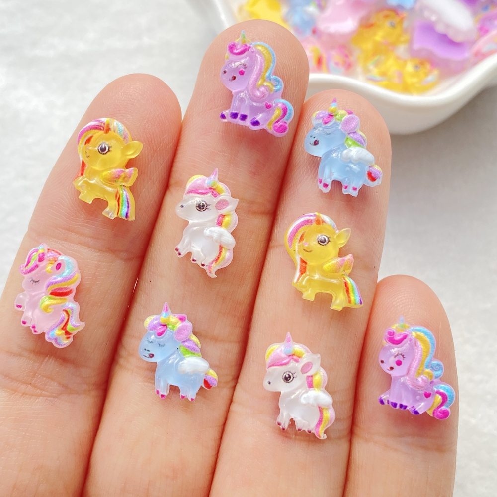 50Pcs Cute Resin Little Unicor – Jewelry Making Factory Bewertung und Preis